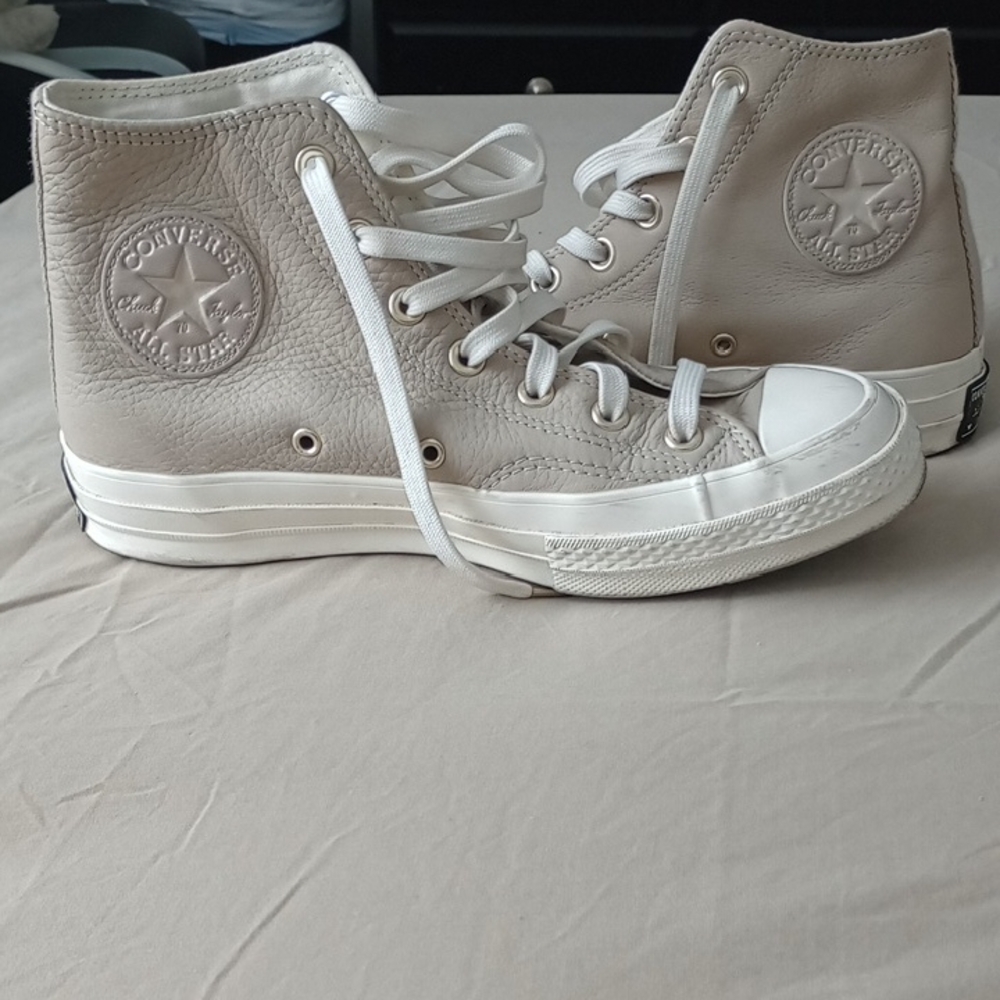 Converse High-Tops in Cream and White